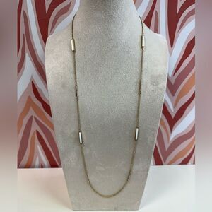 Kate Spade White Enamel & Pave Bar Gold Necklace